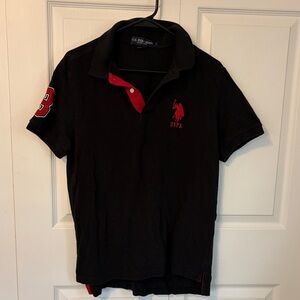 U.S. Polo Assn. Men's Polo Shirt in Black with Red Details